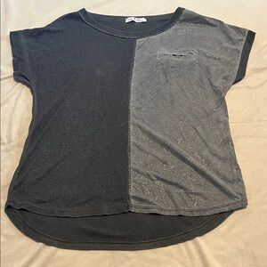 Women's Black and Gray Top